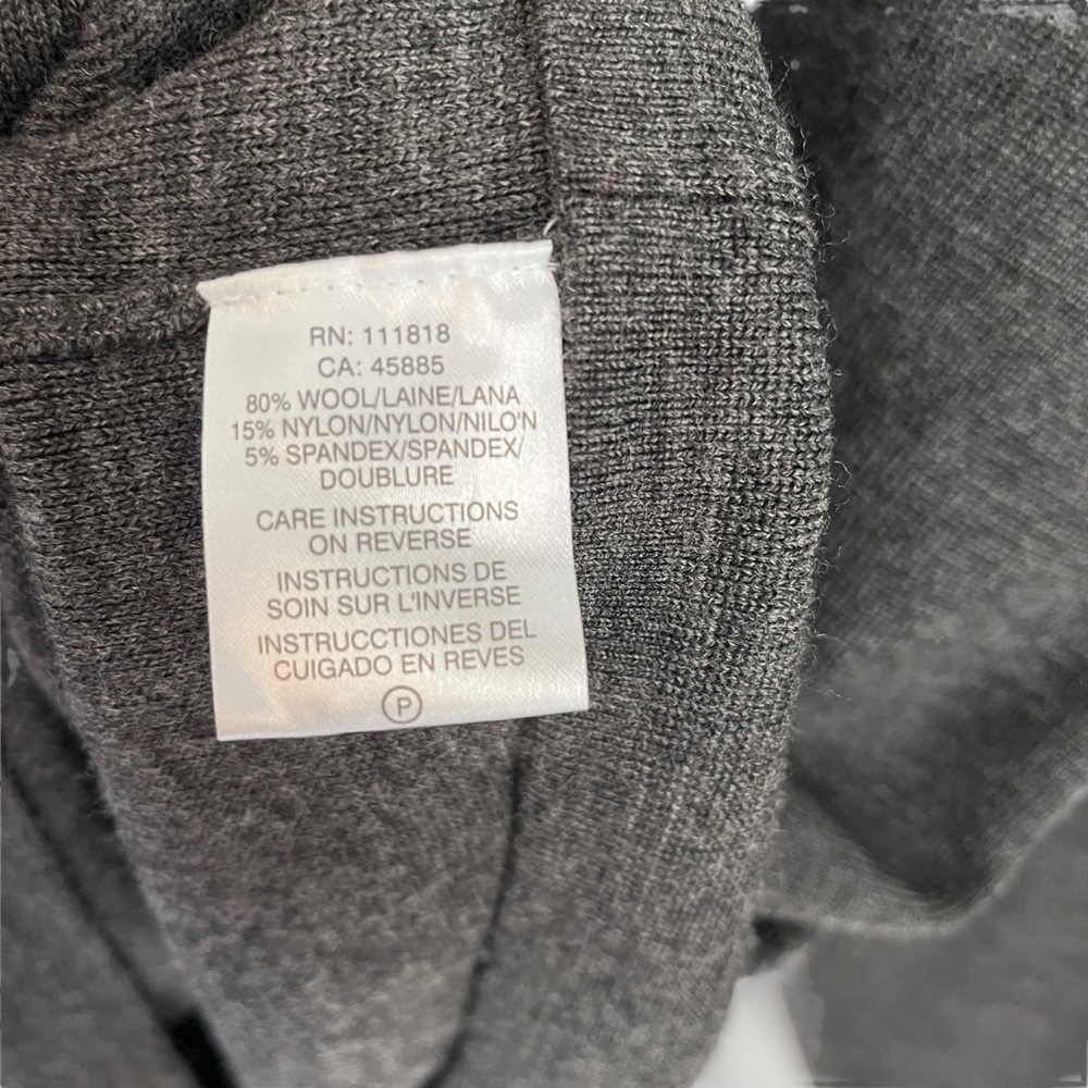Michael Kors Men’s Charcoal Grey Heathered Wool Blend 1/2 Zip Sweater XL - Picture 6 of 6